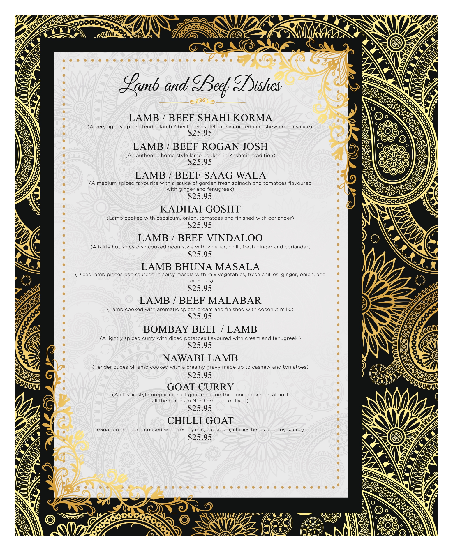 Royal Indian Restobar Menu Pg6