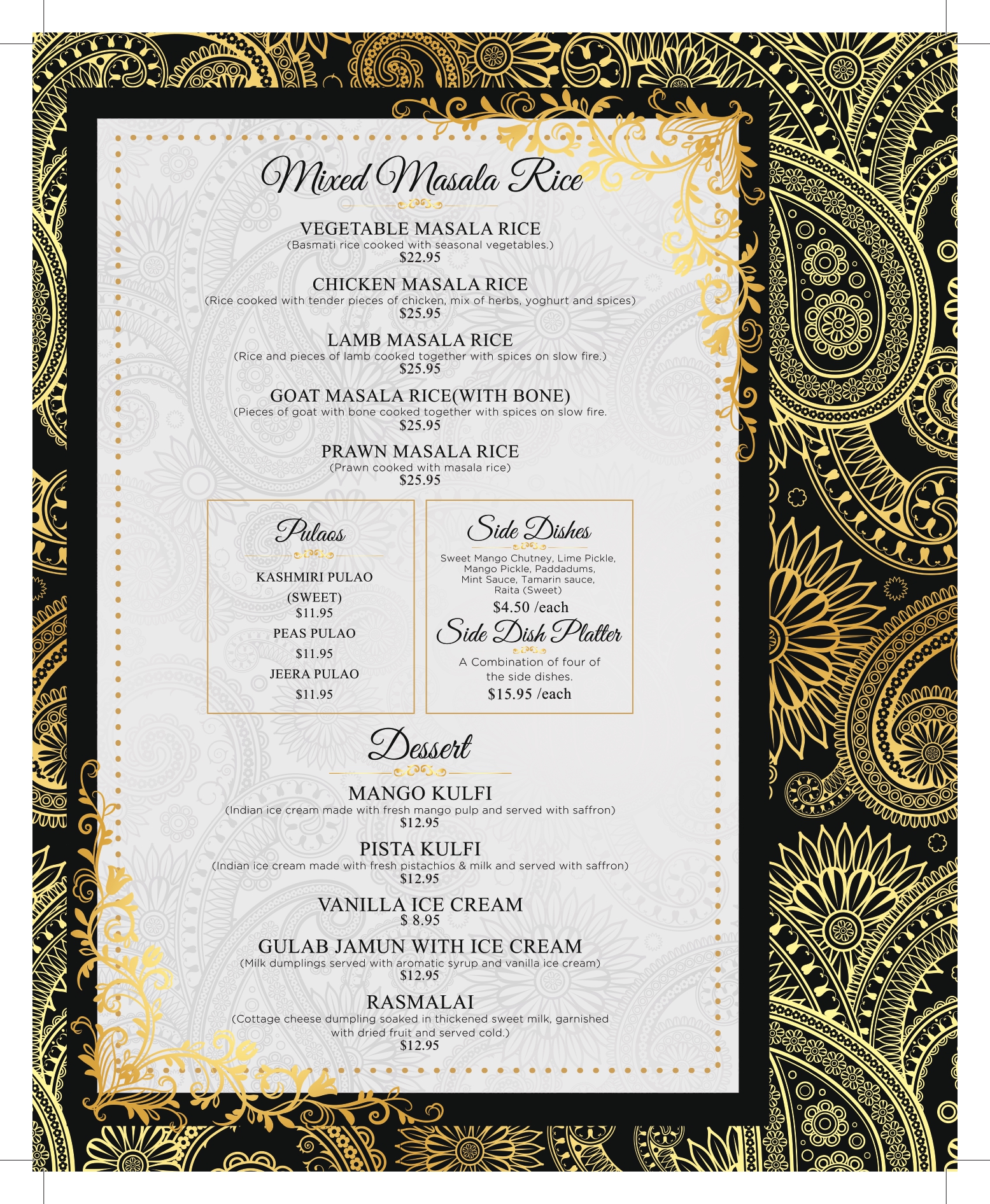 Royal Indian Restobar Menu Pg10